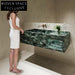 Rohan White Wall-Mounted Marble Basin
