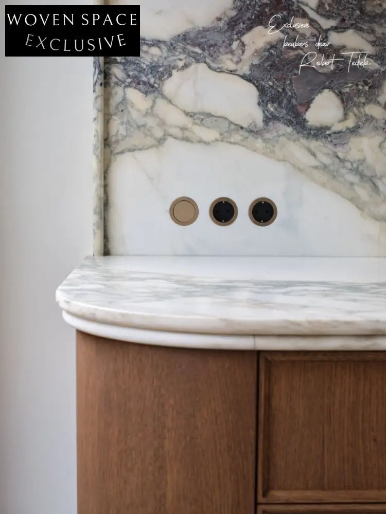 Rolando Solid wood and calacatta marble cabinet basin