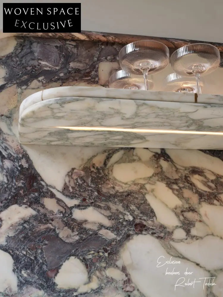 Rolando Solid wood and calacatta marble cabinet basin