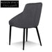 Rolf Dining Chair - Grey Velvet in Black Legs (Set of 2) Dining Chair