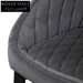 Rolf Dining Chair - Grey Velvet in Black Legs (Set of 2) Dining Chair