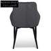 Rolf Dining Chair - Grey Velvet in Black Legs (Set of 2) Dining Chair