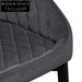 Rolf Dining Chair - Grey Velvet in Black Legs (Set of 2) Dining Chair