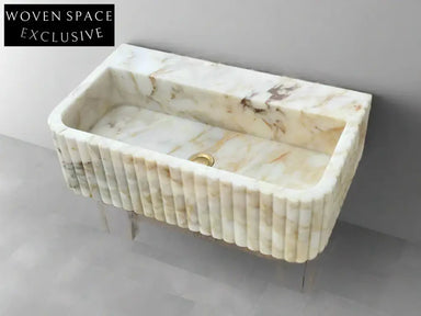 Romeo Calacatta ribbed Gold marble sink