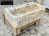 Romeo Calacatta ribbed Gold marble sink