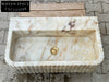 Romeo Calacatta ribbed Gold marble sink