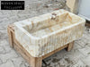 Romeo Calacatta ribbed Gold marble sink