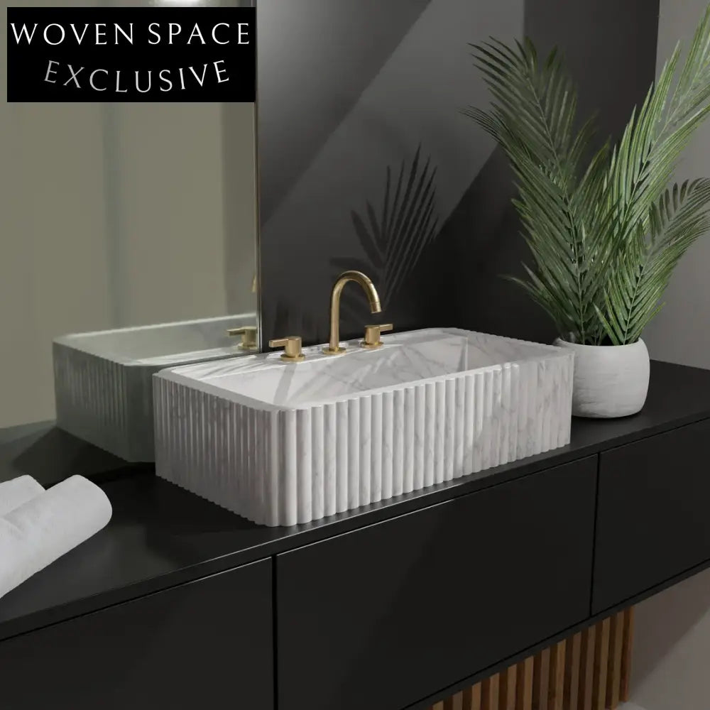 Ronaldine Luxury Calacatta Marble Wall-Mounted Sink