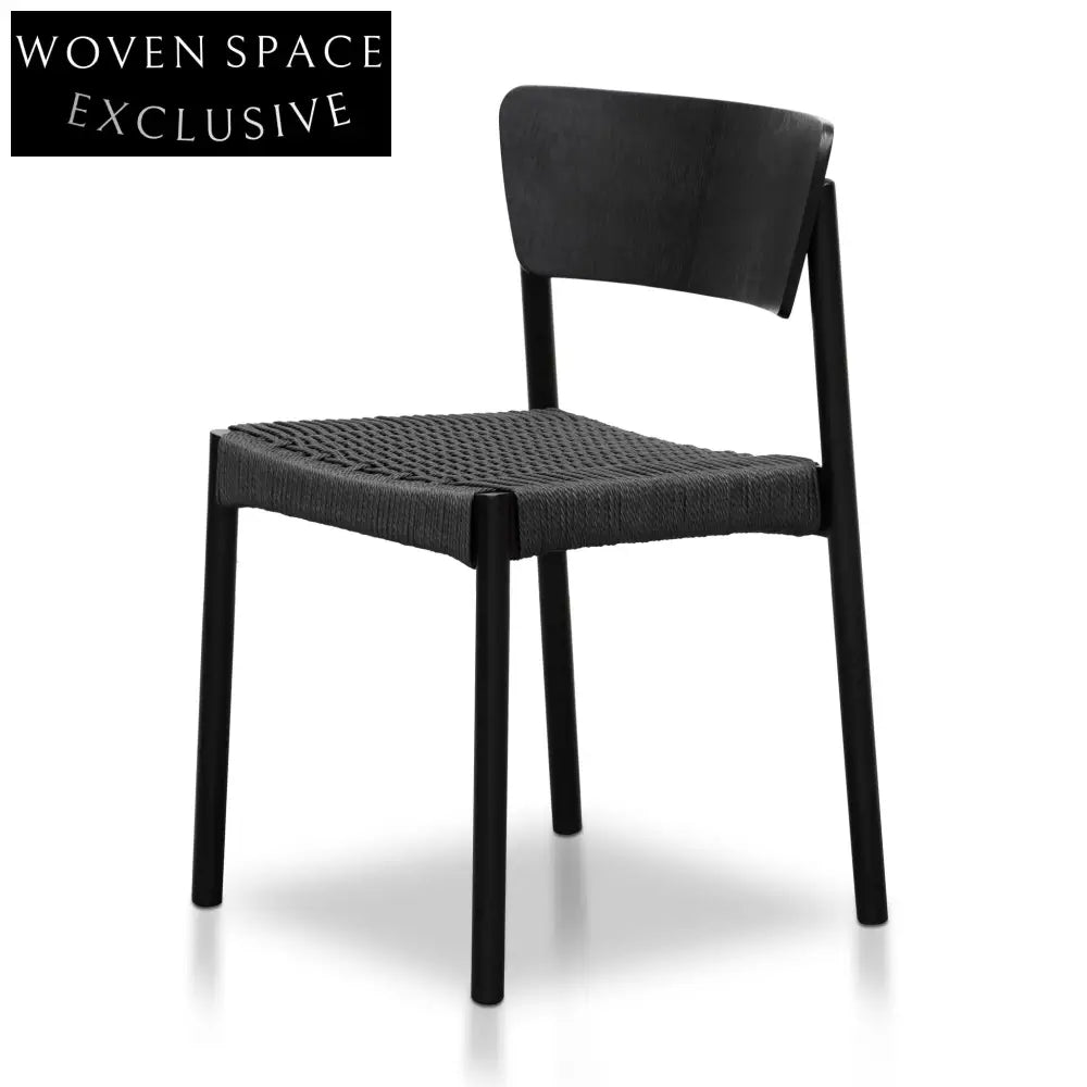  Rope Seat Dining Chair - Black (set of 2)