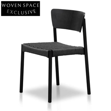  Rope Seat Dining Chair - Black (set of 2)