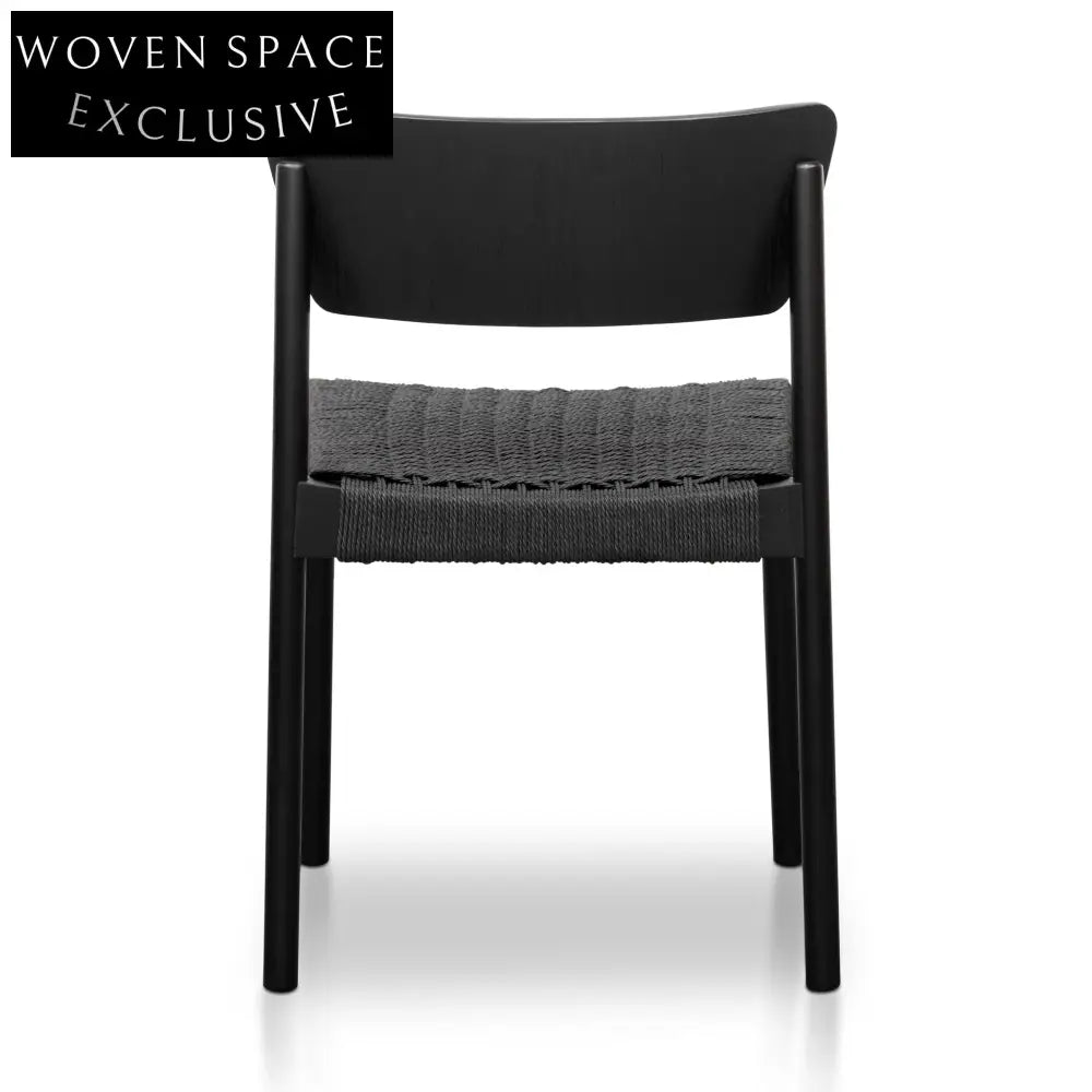 Rope Seat Dining Chair - Black (set of 2) Dining Chairs