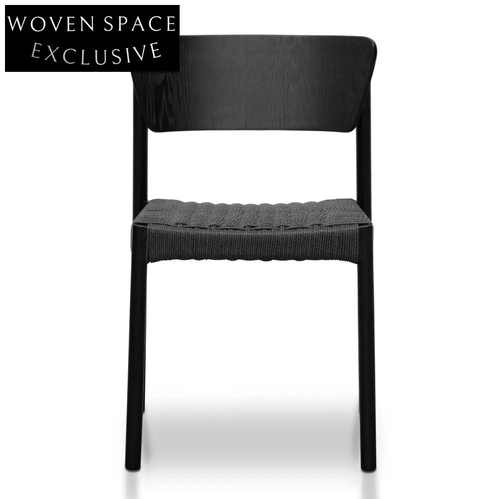 Rope Seat Dining Chair - Black (set of 2) Dining Chairs