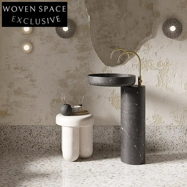 Rose uhe Medieval Marble Pedestal Basin