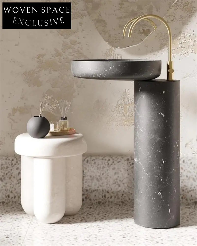 Rose uhe Medieval Marble Pedestal Basin