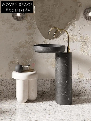 Rose uhe Medieval Marble Pedestal Basin