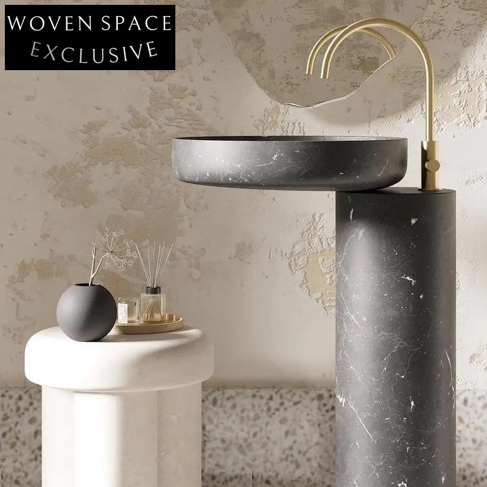 Rose uhe Medieval Marble Pedestal Basin