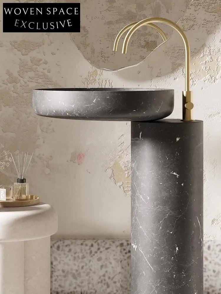 Rose uhe Medieval Marble Pedestal Basin