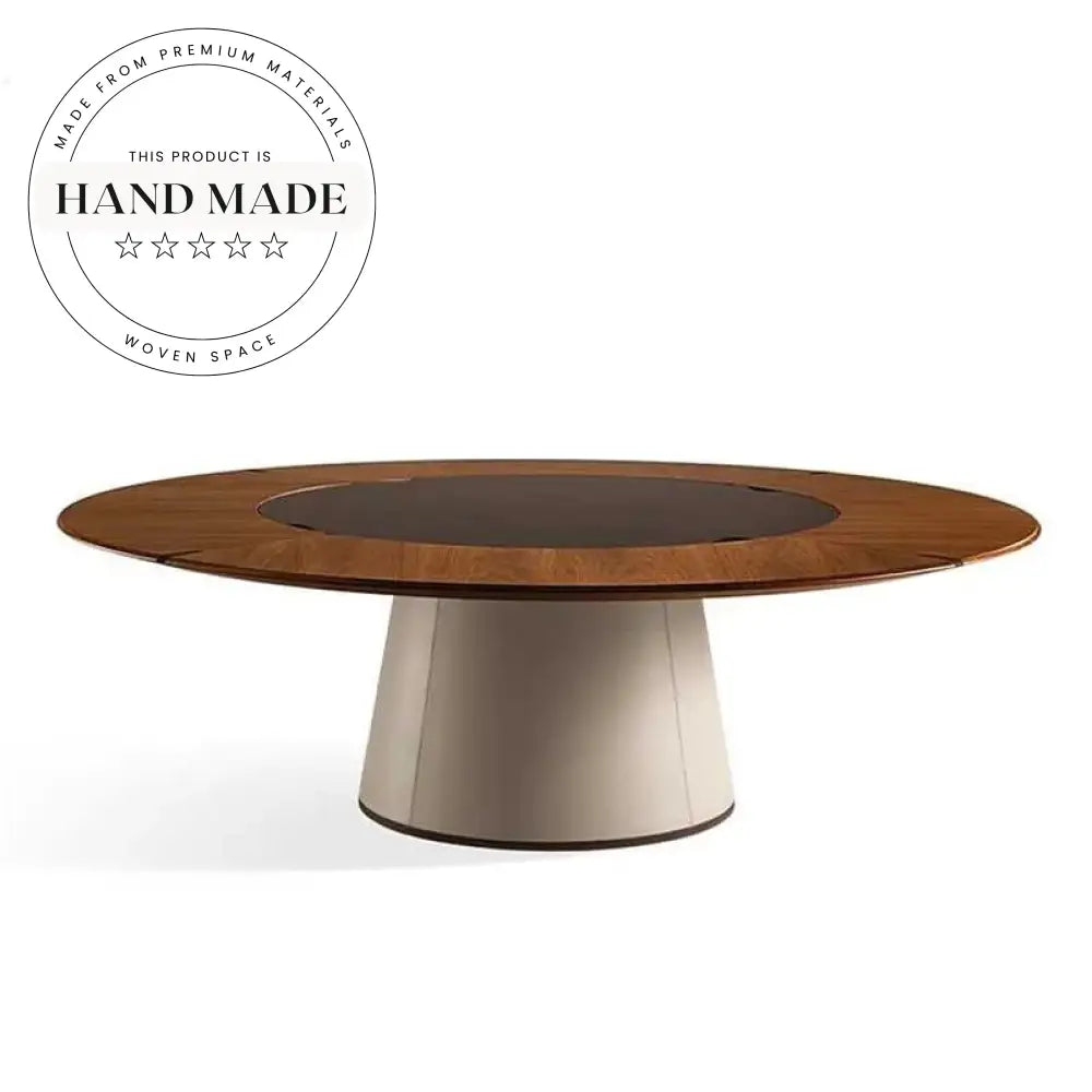 Round 160cm Solid Walnut Luxury Villa Style Dining Table