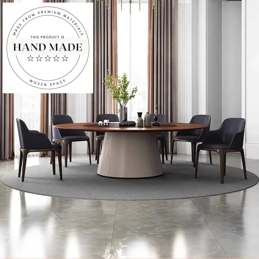 Round 160cm Solid Walnut Luxury Villa Style Dining Table
