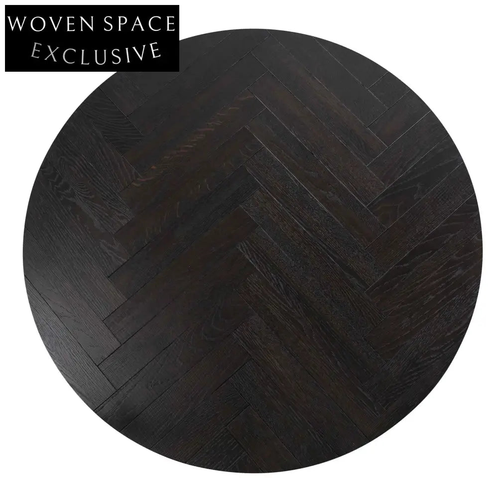 Round Coffee Table - Peppercorn and Brass Coffee Tables