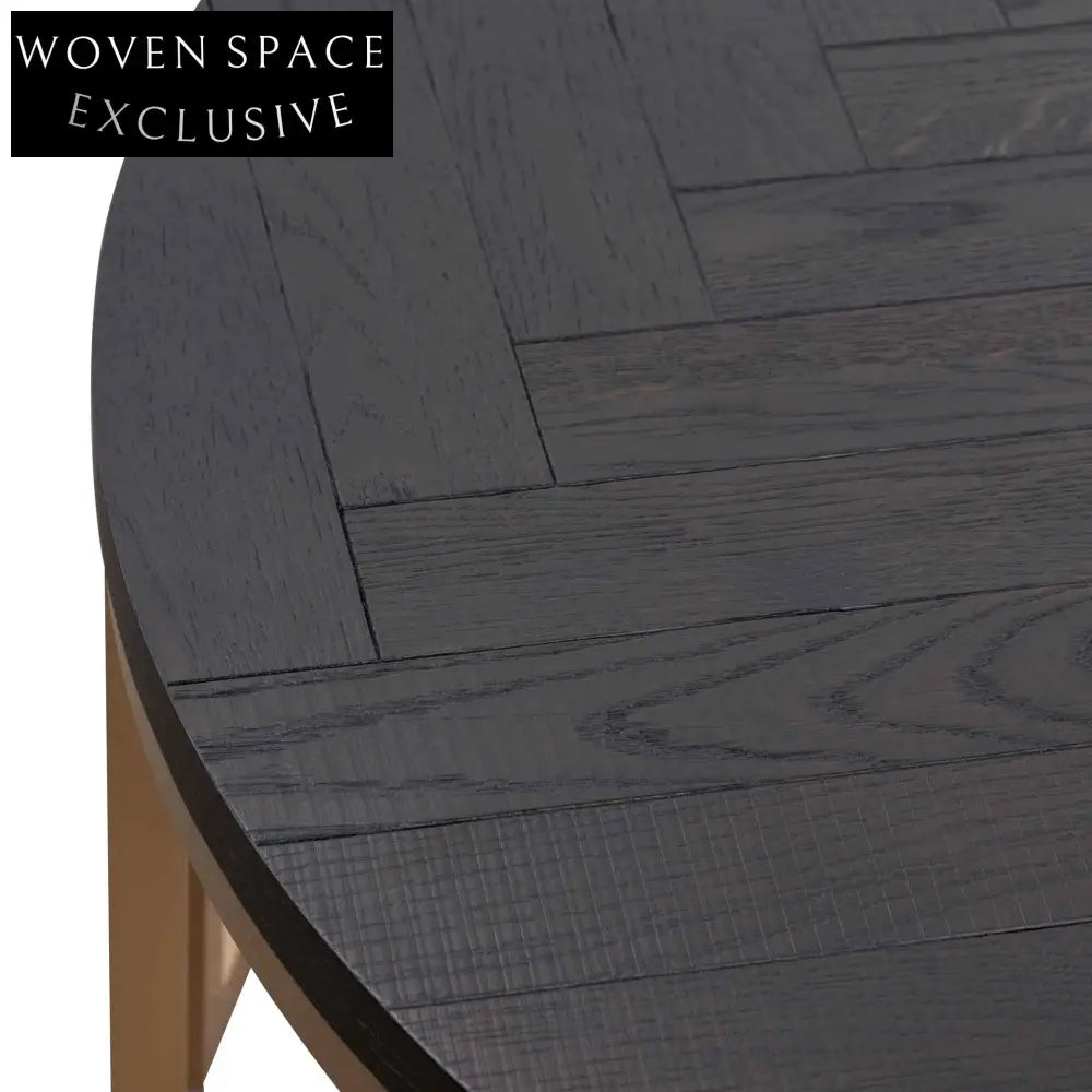 Round Coffee Table - Peppercorn and Brass Coffee Tables