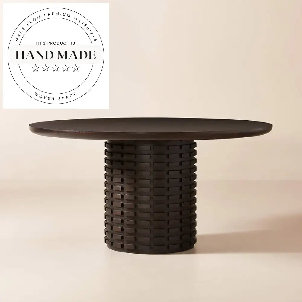 Round Mahogany 6 Seater Table with Dome Base Dining Table