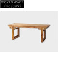 Rustic Handcrafted Solid Wood Wabi Sabi Rectangular Dining Table