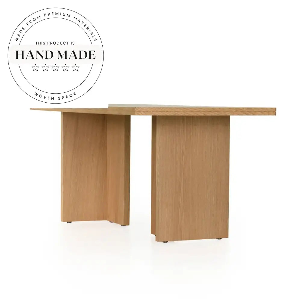 Rustic Solid Oak Wood Rectangle Midcentury Seater Dining Table