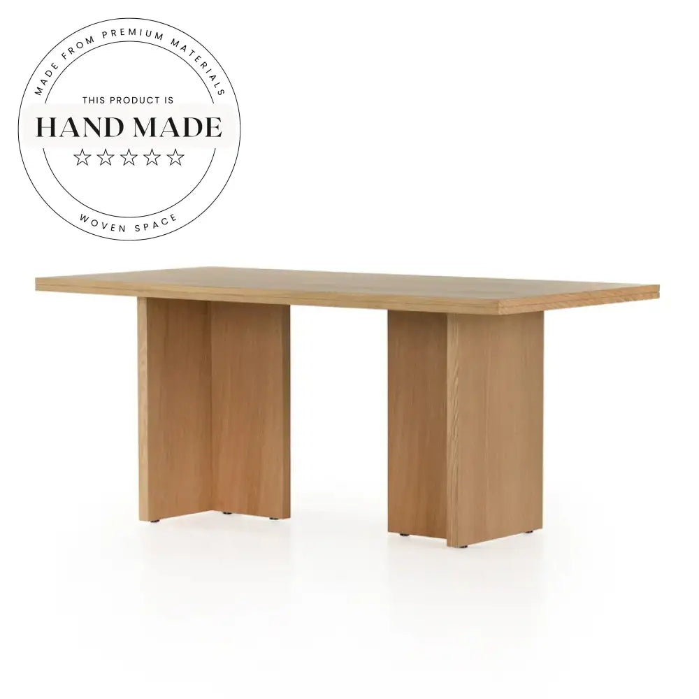 Rustic Solid Oak Wood Rectangle Midcentury Seater Dining Table