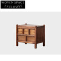 Rustic Wabi Sabi Aged Solid Wood Handmade Antique Bedroom Nightstand