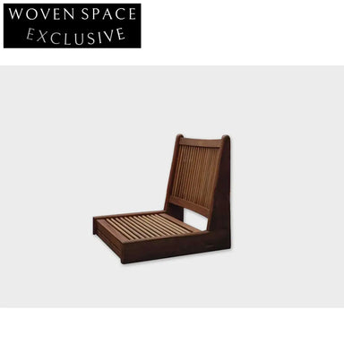 Rustic Wabi Sabi Solid Paulownia Wood Low Profile Tatami Chair