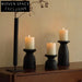 Rustic Wabi Sabi Solid Wood Elegant Candlestick Set for Home Decor