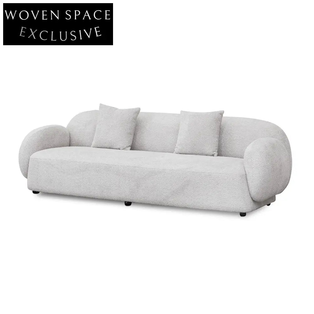Salt White 3 Seater Fabric Sofa