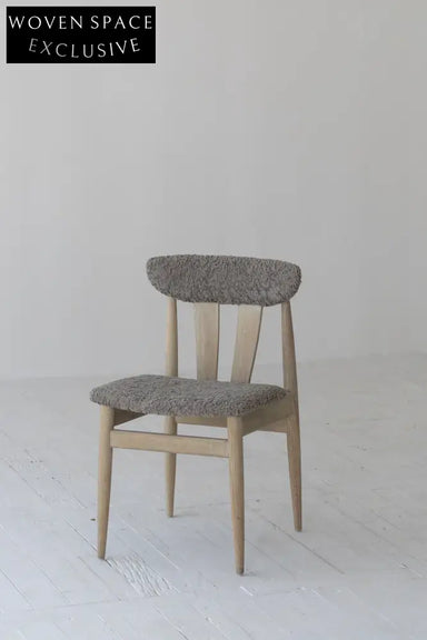 Elegant Scandinavian Mid-Century Oak Dining Chair Upholstered Vintage Design