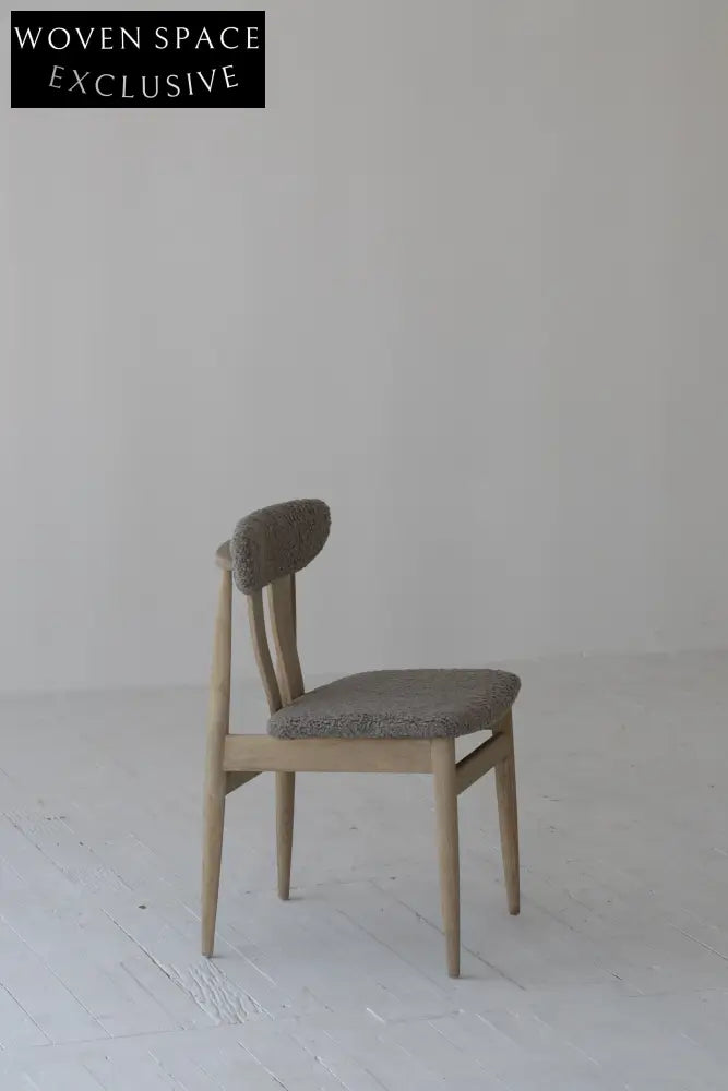 Elegant Scandinavian Mid-Century Oak Dining Chair Upholstered Vintage Design