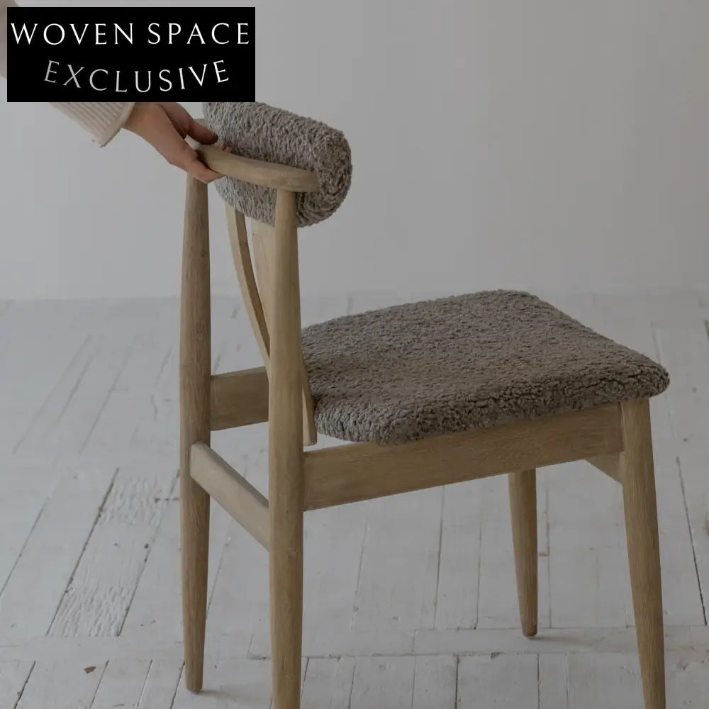 Elegant Scandinavian Mid-Century Oak Dining Chair Upholstered Vintage Design