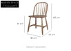 Solid Oak Armless Dining Side Chair - Scandinavian Modern Windsor Style