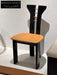 Vintage Pierre Cardin Dining Chair - Sculptural Black Walnut, Khaki Leather