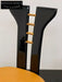 Vintage Pierre Cardin Dining Chair - Sculptural Black Walnut, Khaki Leather