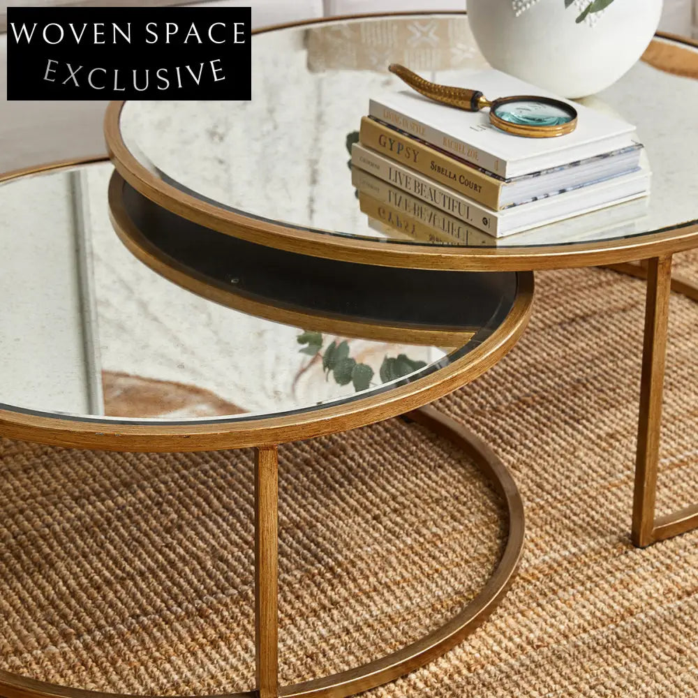 Serene Nesting Coffee Tables - Antique Gold Coffee Table
