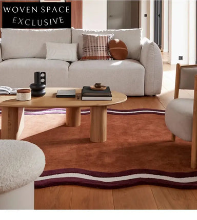 Silent Style Custom Vintage Pattern Faux Fur Tufted Washable Area Rug for Home