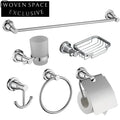 Silver Stainless Steel 6-Piece Wall Mounted Bathroom Hardware Set