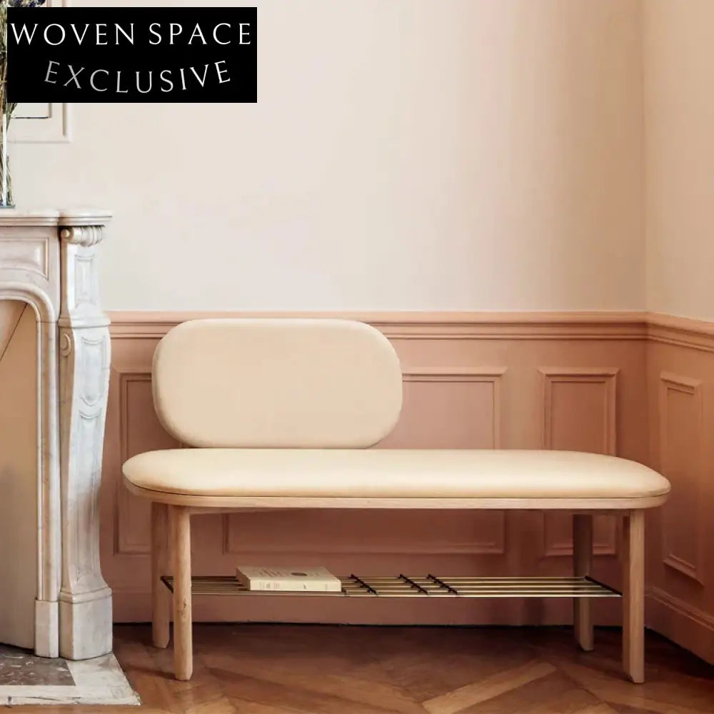 Simple Minimalist Nordic Solid Wood Fabric Upholstery Entryway Bench Chair