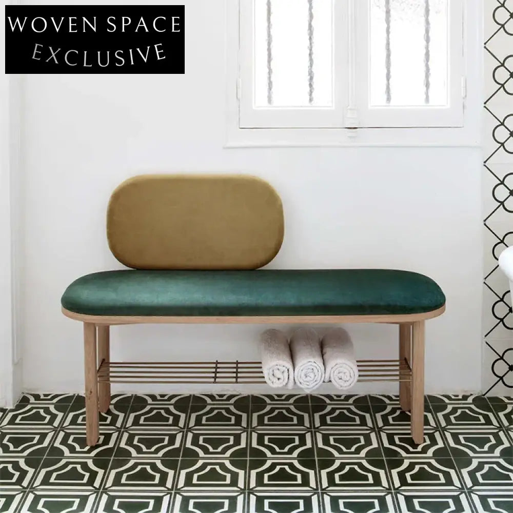 Simple Minimalist Nordic Solid Wood Fabric Upholstery Entryway Bench Chair