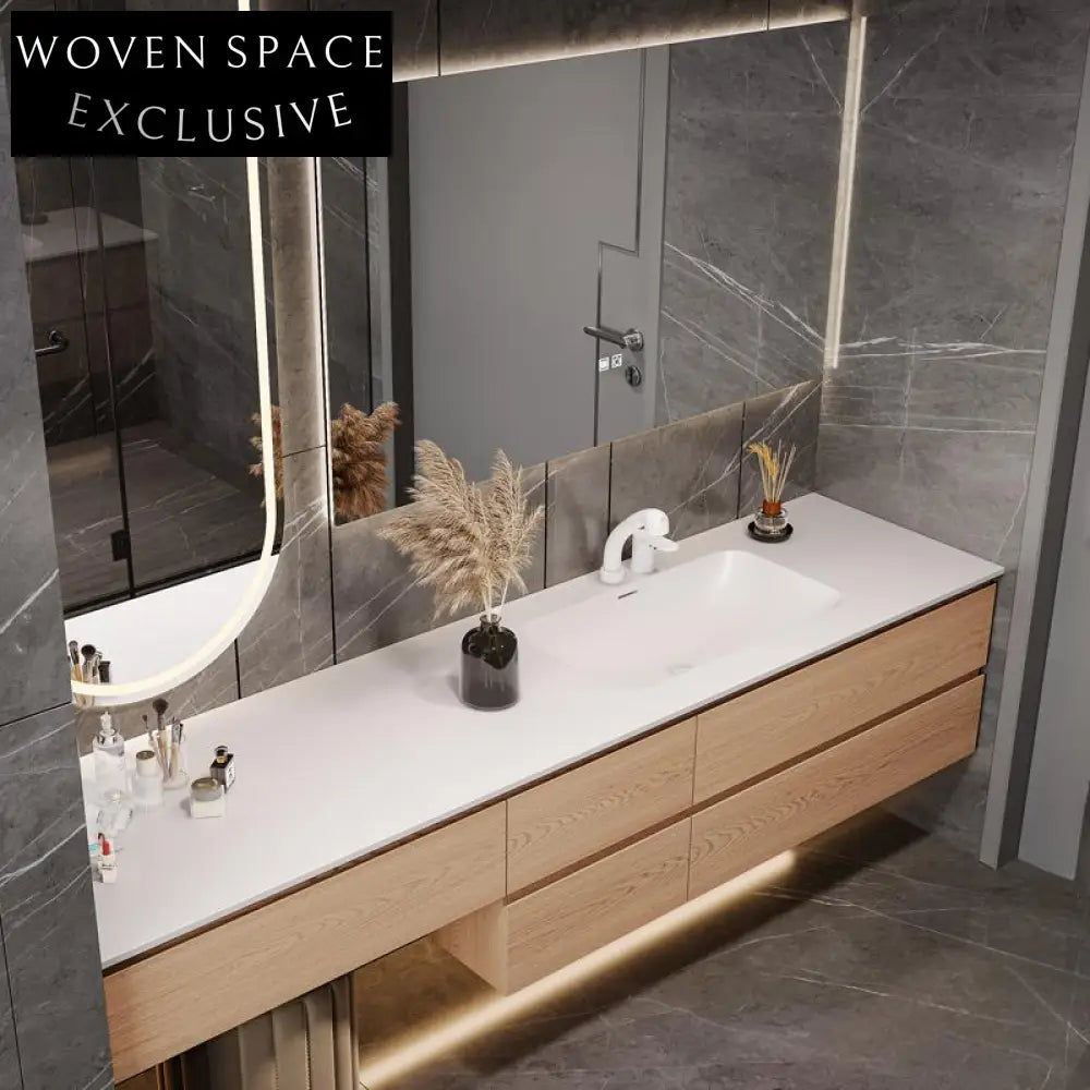 Skylar DuPont Corian Oak Bathroom Vanity