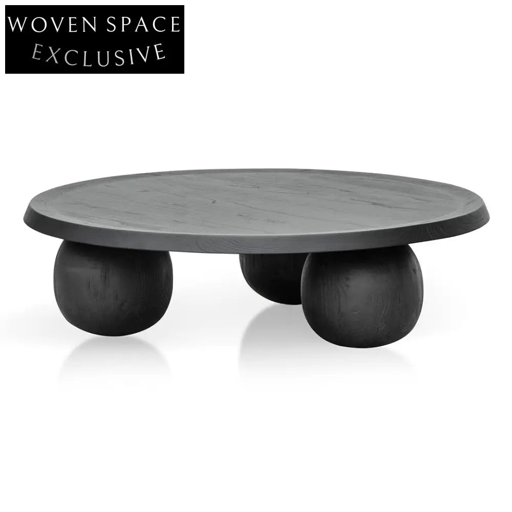 Skyler 100cm Elm Ball Coffee Table - Full Black