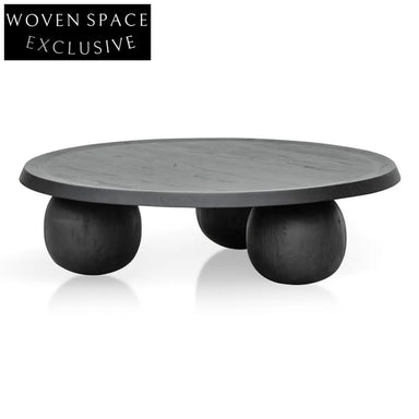 Skyler 100cm Elm Ball Coffee Table - Full Black