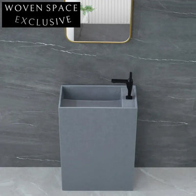 Sleek Artificial Stone Freestanding Pedestal Sink for Modern Bathrooms