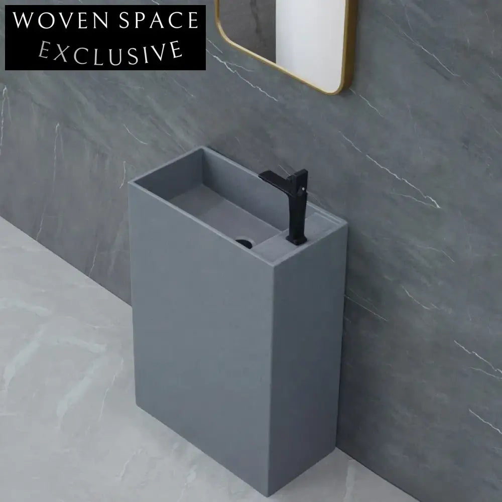 Sleek Artificial Stone Freestanding Pedestal Sink for Modern Bathrooms