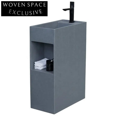 Sleek Artificial Stone Freestanding Pedestal Sink for Modern Bathrooms